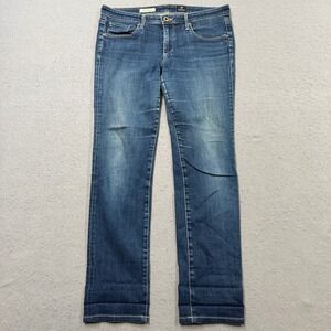 AG Adriano Goldschmied Jeans Women's 29R Blue Denim Skinny Straight Leg Slim USA